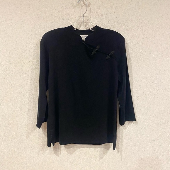 Misook Oriental Mandarian Collar Top Size Small VGUC - Picture 1 of 5